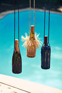 Ambiente - Porta Vinho Macramê  - Cor Azul