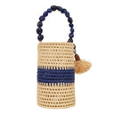 Bolsa Bucket Palha Maxi Bóia Azul