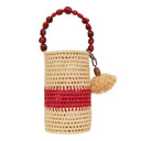 Bolsa Bucket Palha Maxi Bóia Vermelho