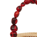 Bolsa Bucket Palha Maxi Bóia Vermelho Detalhes