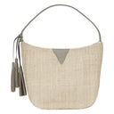 Bolsa Hobo Proa Artesanal - Off White e Cinza opaco