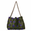Bolsa Tote Bag Leblon - Cor Verde Musgo e Violeta