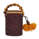 Bolsa de Palha Redonda Bucket Bag Maraú - marrom
