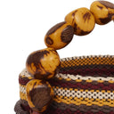 Bolsa de Palha Redonda Bucket Bag Maraú Detalhes - marrom 