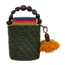 Bolsa de Palha Redonda Bucket Bag Maraú – verde musgo