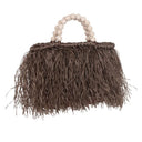 Bolsa de palha pequena Bardot Marrom