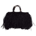 Bolsa de palha pequena Bardot Preta