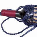 Detalhe - Porta Vinho Macramê  - Cor Azul