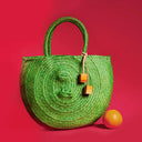 Estudio - Bolsa de palha redonda Corumbau - Verde Pântano