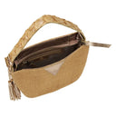 Bolsa Hobo Proa Artesanal - Bege e Dourado