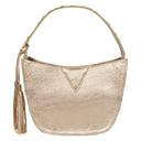 Bolso Hobo Proa - Beige y Dorado