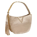 Bolsa Hobo Proa - Bege e Dourado