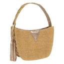 Bolso Hobo Proa Artesanal - Beige y Dorado