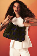Modelo - Bolsa Tote Bag Leblon - Cor Verde Musgo e Violeta