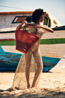 Modelo - Shopping Bag Alter do Chão - Laranja e Marrom Tijolo