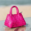 Bolsa de palha Atol - pink