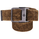 Cinturón marrón de lona esmerilada color óxido para hombre
